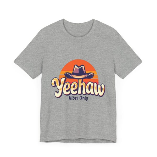 Yeehaw Vibes Only T-Shirt – Retro Cowboy Bliss Graphic with Sunset Stripes - Image 51