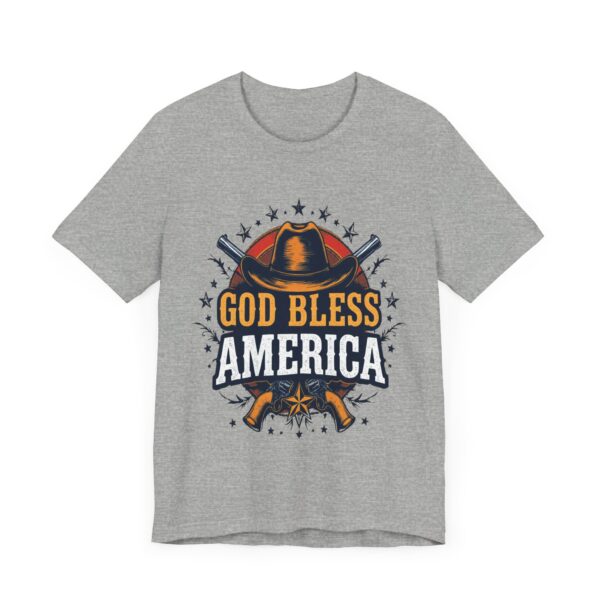 Bold Cowboy Spirit T-Shirt – God Bless America Western Patriotic Design - Image 47