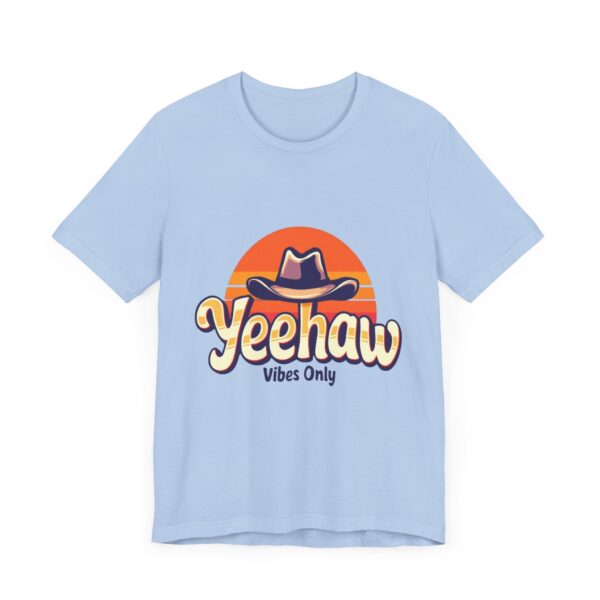 Yeehaw Vibes Only T-Shirt – Retro Cowboy Bliss Graphic with Sunset Stripes - Image 47