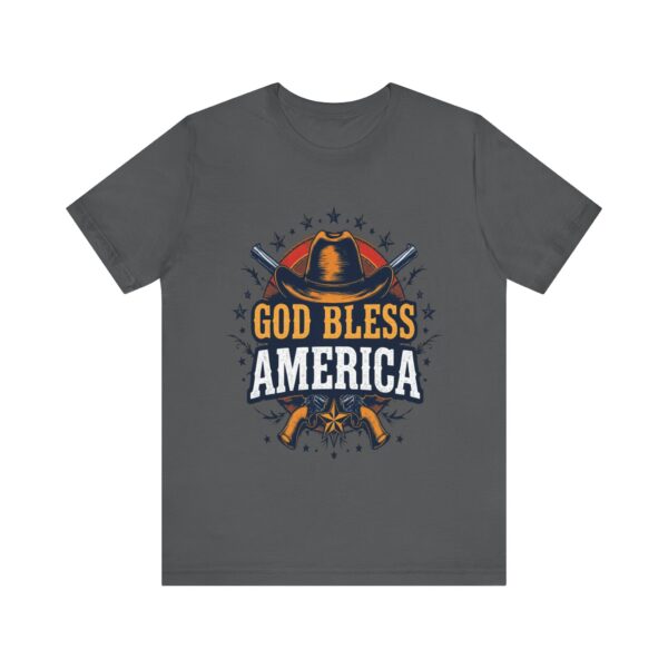 Bold Cowboy Spirit T-Shirt – God Bless America Western Patriotic Design - Image 49