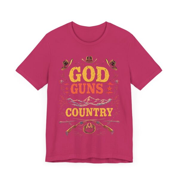 God Guns Country T-Shirt – Bold Cowboy Spirit Design for Patriotic Pride - Image 63