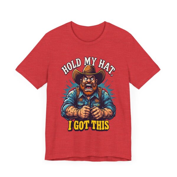 Cartoon Cow Wrangling Cowboy T-Shirt - 'Hold My Hat, I Got This!' Funny Western Tee — Western-Themed Clothing - Image 23