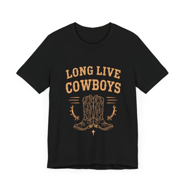 Long Live Cowboys Rustic Spur & Boot T-Shirt – Western Country Graphic Tee - Image 3