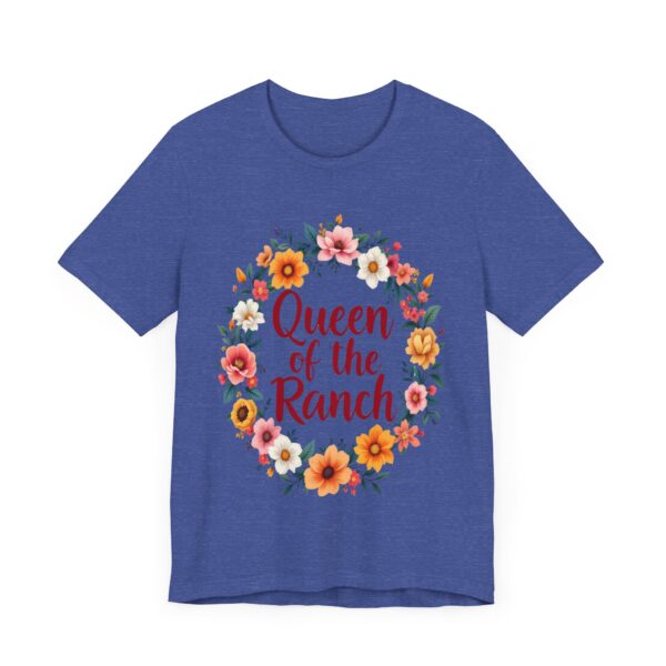 Queen of the Ranch Floral Wreath T-Shirt | Western Style Tee with Cowboy Boots Design | Country Chic Apparel — Western A - Image 19