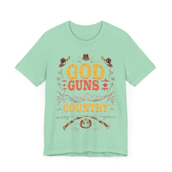 God Guns Country T-Shirt – Bold Cowboy Spirit Design for Patriotic Pride - Image 27