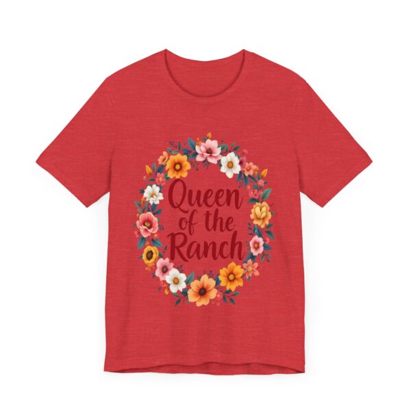 Queen of the Ranch Floral Wreath T-Shirt | Western Style Tee with Cowboy Boots Design | Country Chic Apparel — Western A - Image 23