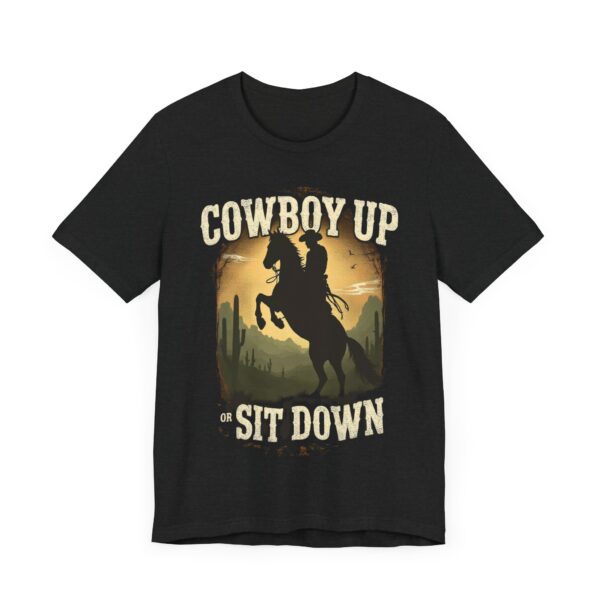 Cowboy Up or Sit Down – Rearing Horse Silhouette - - T-Shirt — Western - Image 11