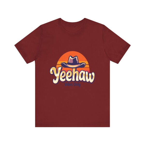 Yeehaw Vibes Only T-Shirt – Retro Cowboy Bliss Graphic with Sunset Stripes - Image 65