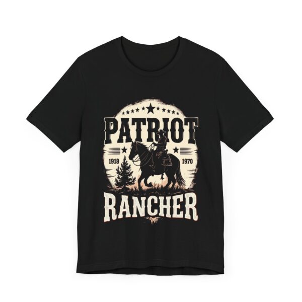 Patriot Rancher T-Shirt - Western Cowboy Graphic Tee for Proud Ranchers & Country Lovers - Image 3