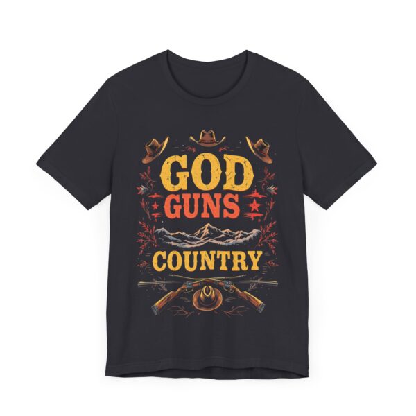 God Guns Country T-Shirt – Bold Cowboy Spirit Design for Patriotic Pride - Image 23