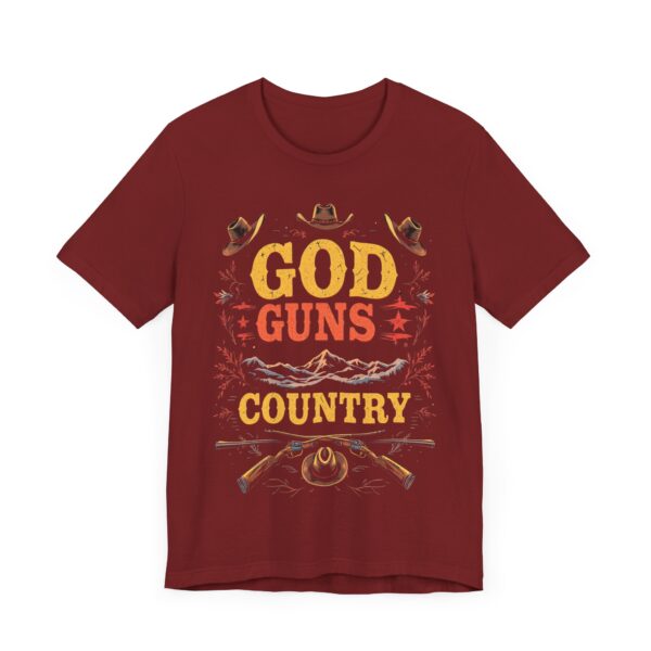 God Guns Country T-Shirt – Bold Cowboy Spirit Design for Patriotic Pride - Image 67