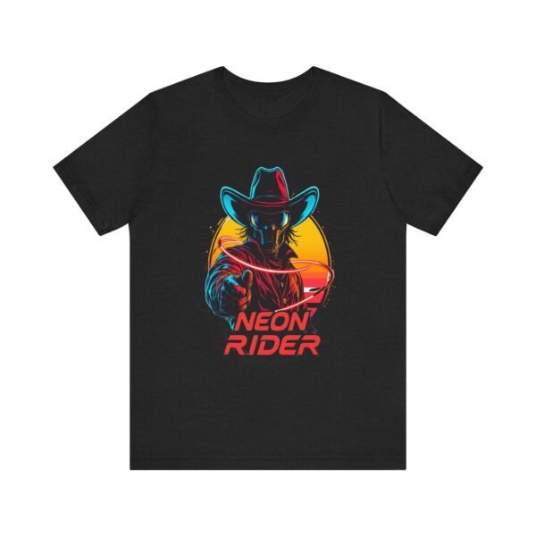 Neon Rider T-Shirt - Futuristic Cowboy With Glowing Lasso Graphic Tee — High-Tech Cowboy - Image 5