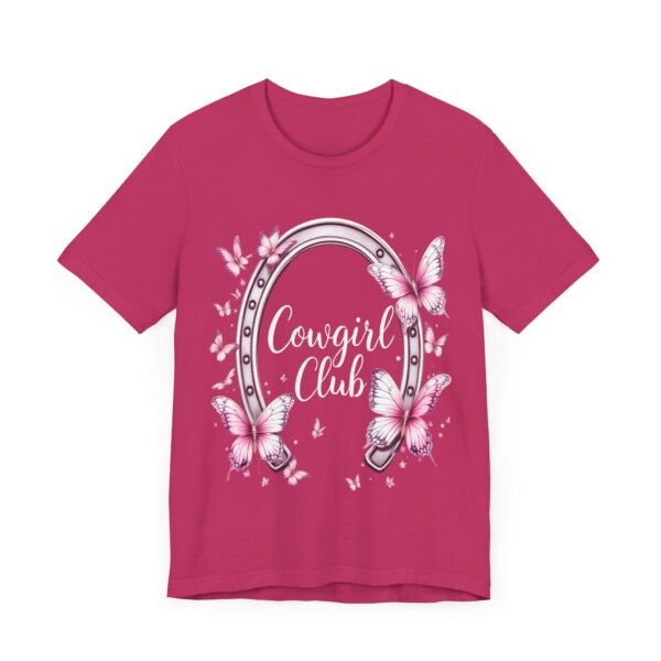 Western Ranch Cowgirl Club: Vintage Butterfly & Horseshoe Charm | Cowgirl Graphic T-Shirt - Image 63