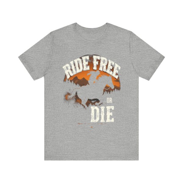 Ride Free or Die T-Shirt - Galloping Horse Silhouette with Rugged Typography - Outdoor Adventure Shirt — Western-Themed - Image 13