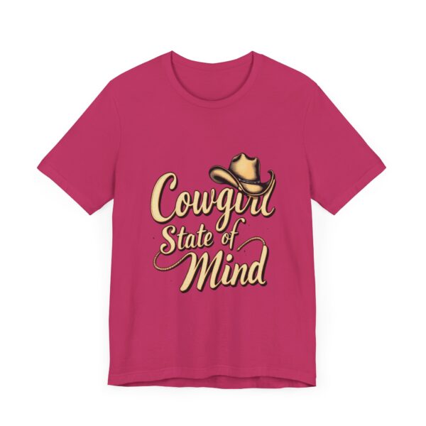 Rustic Charm Cowgirl State of Mind T-Shirt – Western Cursive Design with Lasso & Hat - Image 63