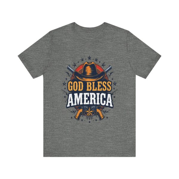 Bold Cowboy Spirit T-Shirt – God Bless America Western Patriotic Design - Image 5