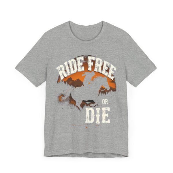 Ride Free or Die T-Shirt - Galloping Horse Silhouette with Rugged Typography - Outdoor Adventure Shirt — Western-Themed - Image 15