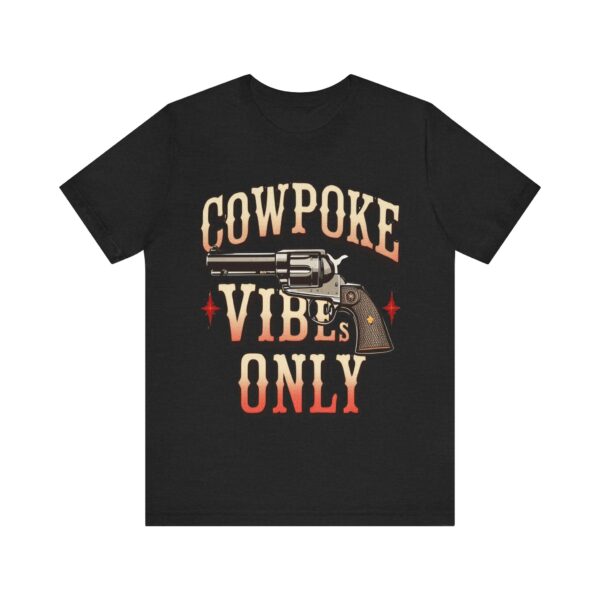 Cowpoke Vibes Only Retro T-Shirt with Revolver Artwork | Vintage Western Graphic Tee — Old-Fashioned Western - Image 5