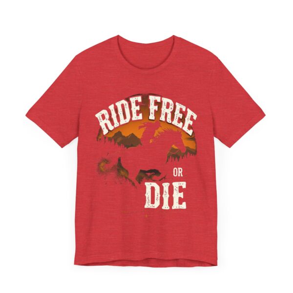 Ride Free or Die T-Shirt - Galloping Horse Silhouette with Rugged Typography - Outdoor Adventure Shirt — Western-Themed - Image 23