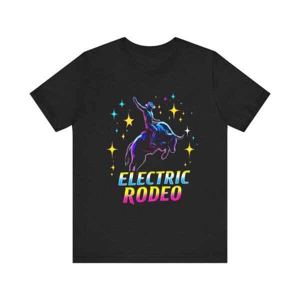 Electric Rodeo Metallic Graphic Tee - Holographic Stars & Bull Rider - T-Shirt — Rodeo Clothing - Image 5