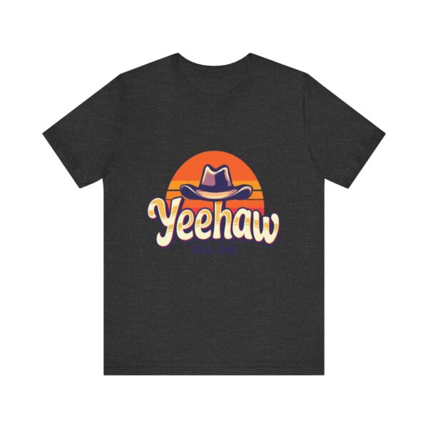 Yeehaw Vibes Only T-Shirt – Retro Cowboy Bliss Graphic with Sunset Stripes - Image 57