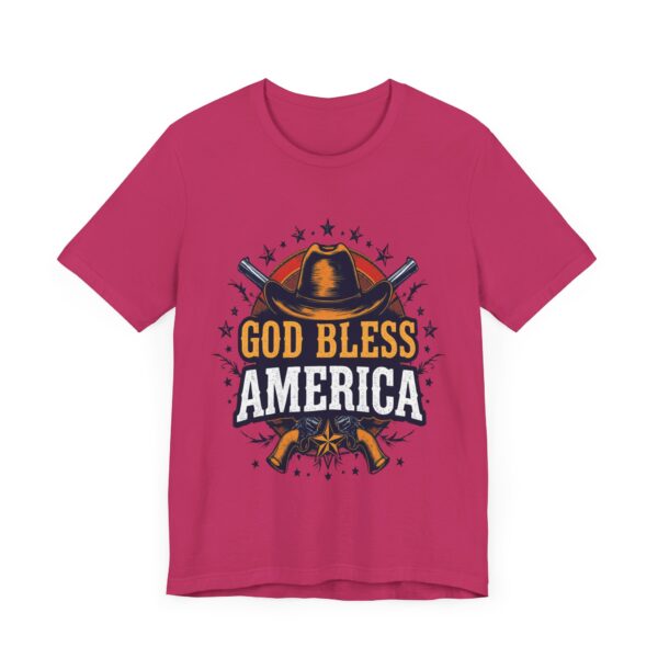 Bold Cowboy Spirit T-Shirt – God Bless America Western Patriotic Design - Image 63