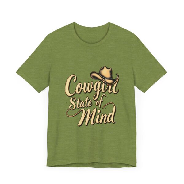 Rustic Charm Cowgirl State of Mind T-Shirt – Western Cursive Design with Lasso & Hat - Image 23