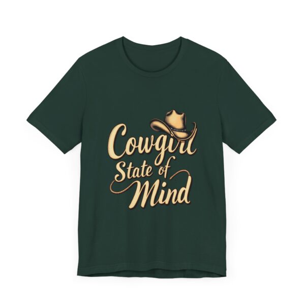 Rustic Charm Cowgirl State of Mind T-Shirt – Western Cursive Design with Lasso & Hat - Image 39