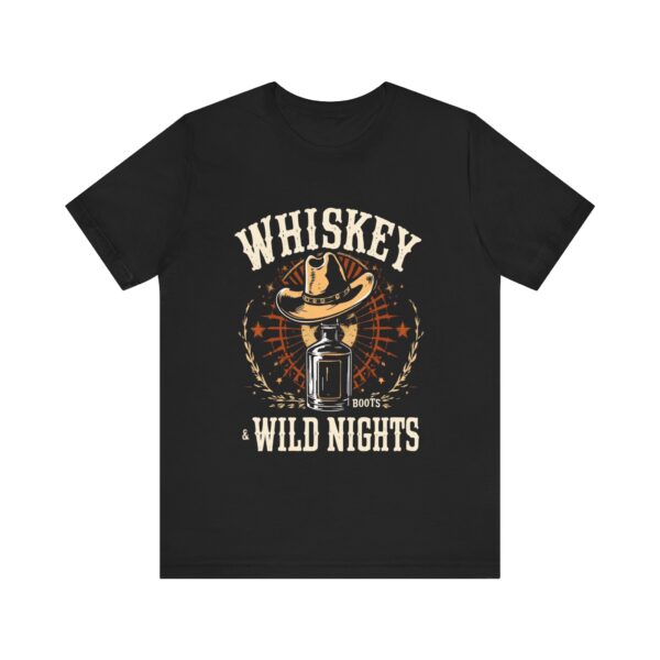 Whiskey, Boots & Wild Nights Cowboy Graphic T-Shirt - Rustic Western Flair