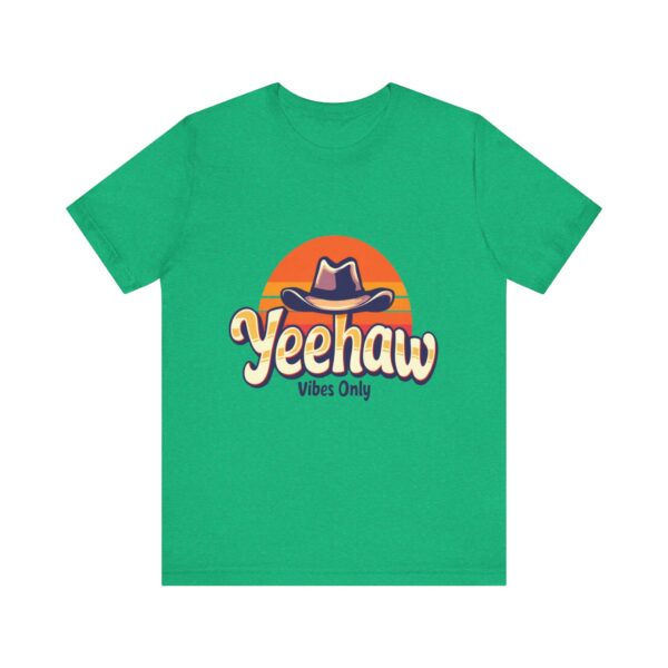 Yeehaw Vibes Only T-Shirt – Retro Cowboy Bliss Graphic with Sunset Stripes - Image 33