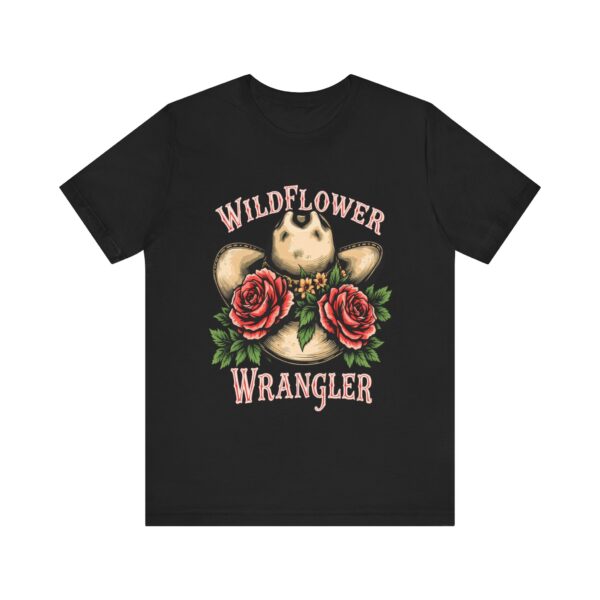 Wildflower Wrangler T-Shirt - Western Hat and Blooming Roses Design - Trendy Country Style Tee — Western T-Shirt