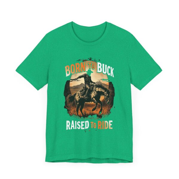 Vintage Bronco Rider T-Shirt - 'Born to Buck, Raised to Ride' Retro Graphic Tee for Horse Lovers and Rodeo Fans — Wester - Image 11