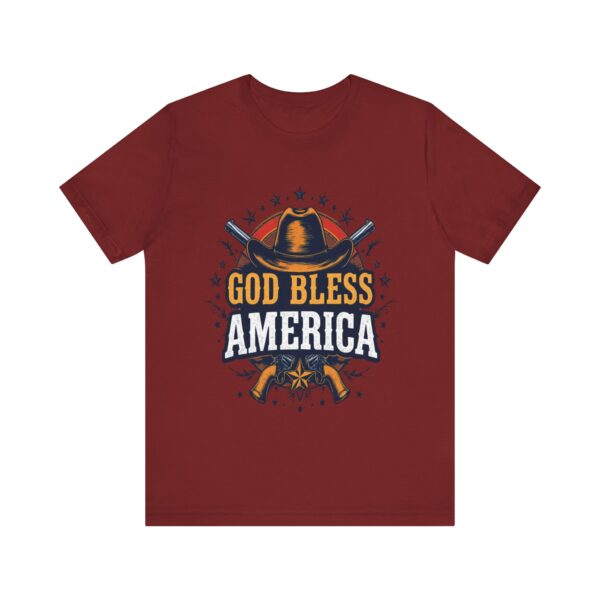 Bold Cowboy Spirit T-Shirt – God Bless America Western Patriotic Design - Image 65