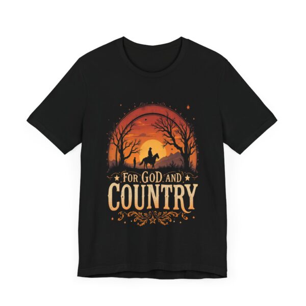 For God and Country T-Shirt – Cowboy Spirit Design for Faith and Freedom - Image 3