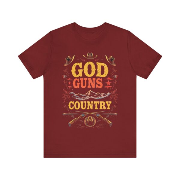 God Guns Country T-Shirt – Bold Cowboy Spirit Design for Patriotic Pride - Image 65