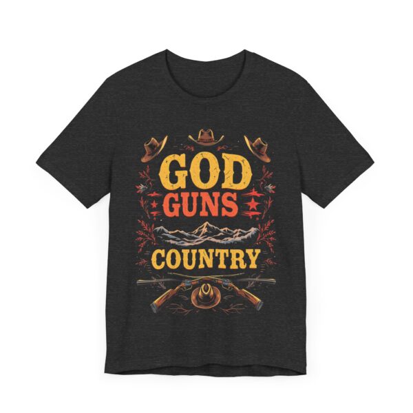 God Guns Country T-Shirt – Bold Cowboy Spirit Design for Patriotic Pride - Image 55