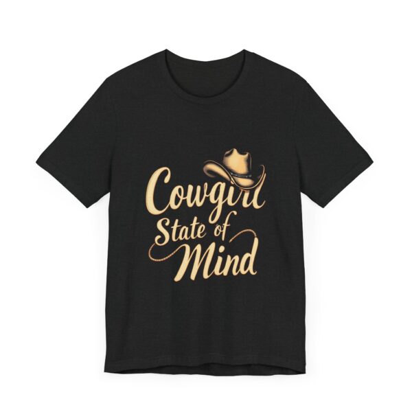 Rustic Charm Cowgirl State of Mind T-Shirt – Western Cursive Design with Lasso & Hat - Image 11