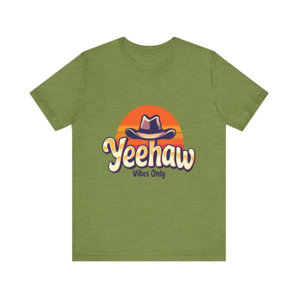 Yeehaw Vibes Only T-Shirt – Retro Cowboy Bliss Graphic with Sunset Stripes - Image 21