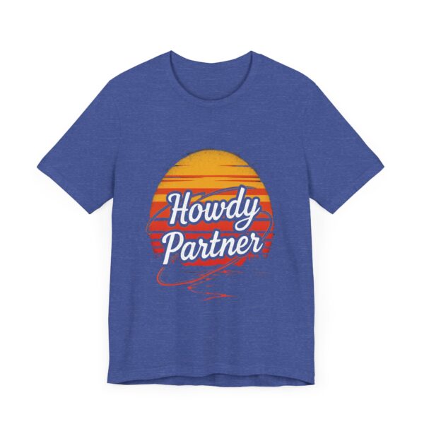 Retro "Howdy Partner" Sunset Lasso T-Shirt Design - Vintage Cowboy Graphic Tee — Western Apparel - Image 19