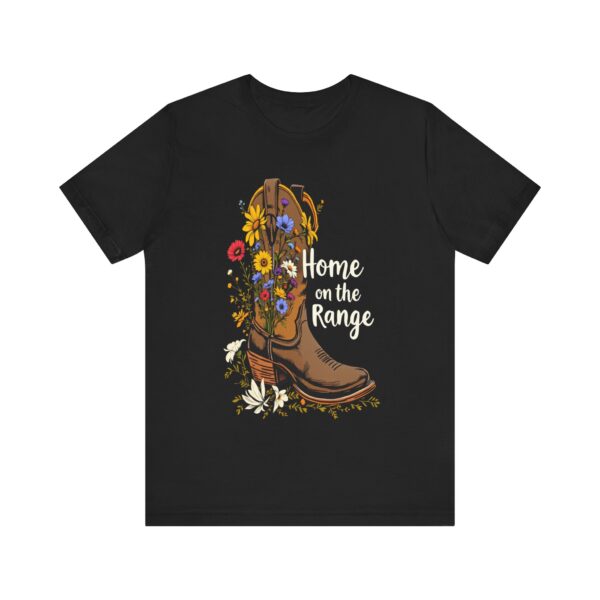 Hand-Drawn Cowboy Boot Wildflower Tee | 'Home on the Range' Vintage Inspiration - T-Shirt