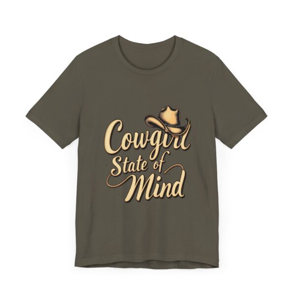 Rustic Charm Cowgirl State of Mind T-Shirt – Western Cursive Design with Lasso & Hat - Image 27