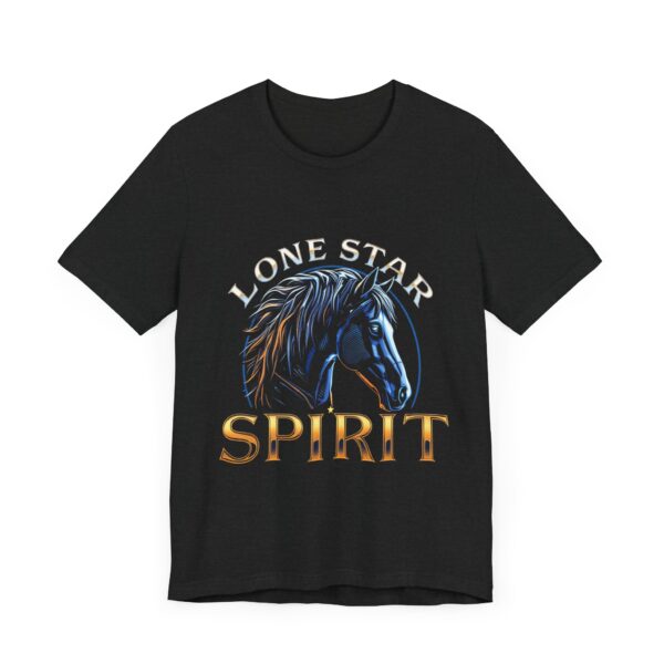 Metallic Lone Star Spirit T-Shirt with Cyber Style Horse Graphic - Texas Pride Apparel — Rodeo Style - Image 7