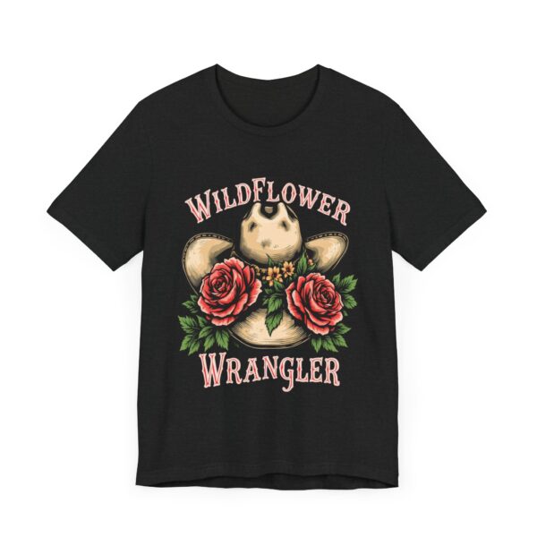 Wildflower Wrangler T-Shirt - Western Hat and Blooming Roses Design - Trendy Country Style Tee — Western T-Shirt - Image 7