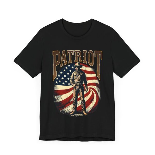 Patriot By Choice T-Shirt – Bold Cowboy Spirit and Patriotic Pride Design - Image 3