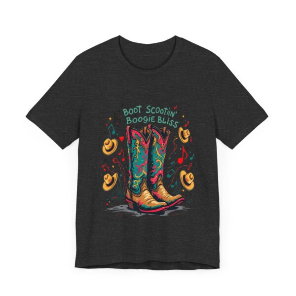 Boot Scootin' Boogie Bliss T-Shirt – Vibrant Country Dance Design with Musical Flair - Image 3