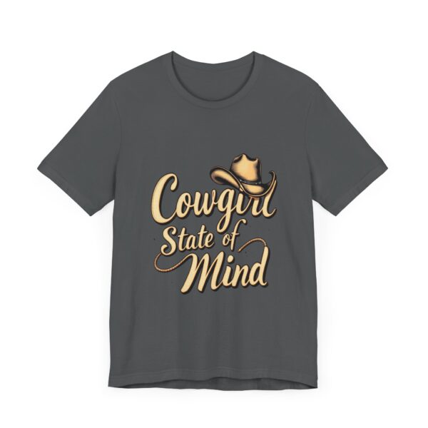 Rustic Charm Cowgirl State of Mind T-Shirt – Western Cursive Design with Lasso & Hat - Image 55