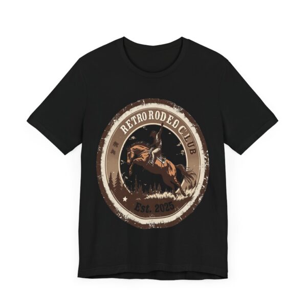 Retro Rodeo Club Bucking Bronco T-Shirt – Vintage Western Stamp Design - Image 11