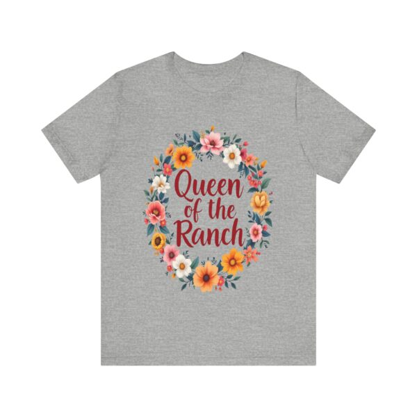 Queen of the Ranch Floral Wreath T-Shirt | Western Style Tee with Cowboy Boots Design | Country Chic Apparel — Western A - Image 13