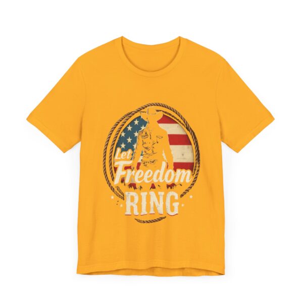 Patriotic Cowboy Vibes T-Shirt – Let Freedom Ring Western Design - Image 11