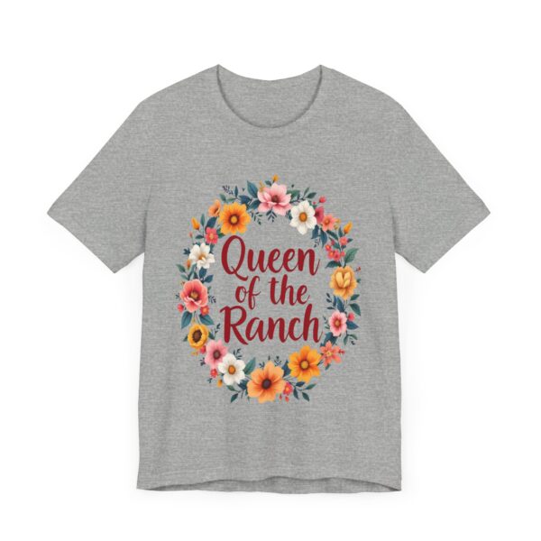 Queen of the Ranch Floral Wreath T-Shirt | Western Style Tee with Cowboy Boots Design | Country Chic Apparel — Western A - Image 15